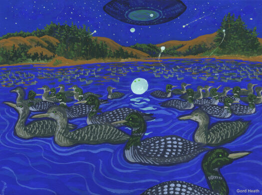 Artist's
                      interpretation of lake full of loones just before
                      witnesses experience missing time