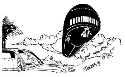 Alice Lake UFO - drawing by Glenn Jones