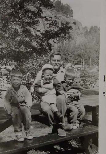 Dad and boys at Oliver Lake