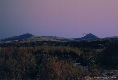 The very last bit of the UFO dissapearing behind Haystack Mountain. - view from Point "F"