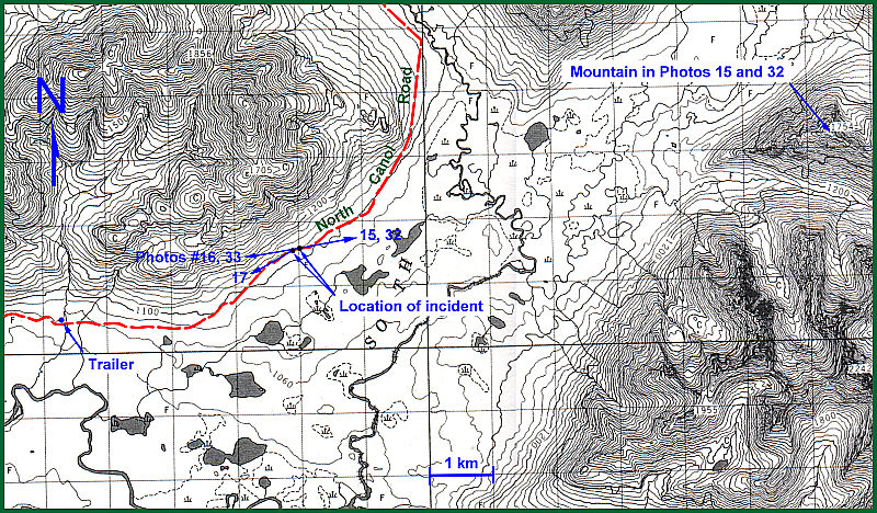 Map of incident photo locations and directions