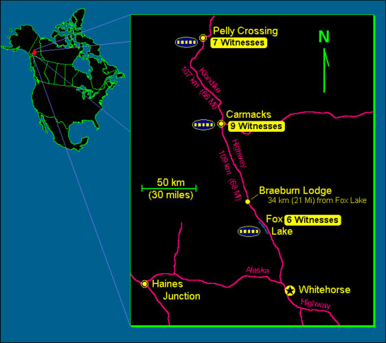 Map of UFO Witness Locations